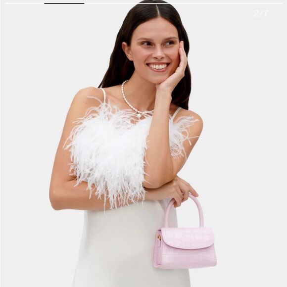 SLEEPER Boheme Feather-trimmed Midi Slip Dress in Ecovero White - Picture 6 of 11